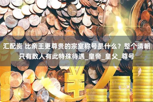 汇配资 比亲王更尊贵的宗室称号是什么？整个清朝只有数人有此特殊待遇_皇帝_皇父_尊号